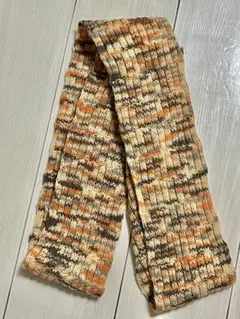 マルチカラーニット　スヌード　オレンジ系