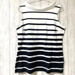 TALBOTS タルボット ボーダー ノースリーブ トップス Mp Mサイズ相当