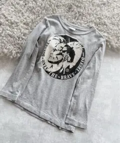 【DIESEL】ディーゼル キッズ 長袖Tシャツ グレー ロゴプリント　サイズ６