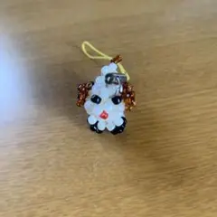 犬 ビーズモチーフストラップ
