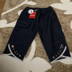 MIKI HOUSE 花柄刺繍 7分丈パンツ 100cm