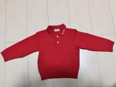 ミキハウス　長袖　ニット　トップス　セーター　赤色　襟付き　レトロ　90