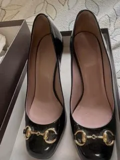 GUCCI グッチ 24cm パンプス ビット金具 黒 エナメルレザー 37 - メルカリ