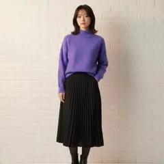 ラクーンフォックス✨ BY 天竺ヘアリーボトルネックニットプルオーバー 紫のサムネイル