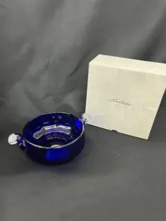 昭和　レトロ　ノリタケ　ブルー　青　菓子器　お皿　古ガラス　NORITAKE