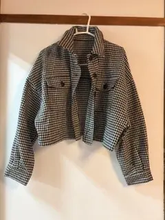 チェック柄 クロップドジャケット