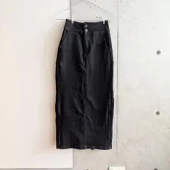 AZUL BY MOUSSY バックスリットデニムタイトスカート ブラック