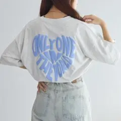 NICE CLAUP ハート発泡Tシャツ