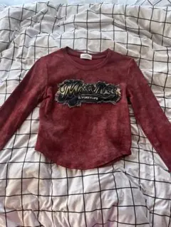 グラフィックプリント長袖トップス