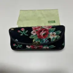 美品】 フェイラー メガネケース ピュールミュゲ グレー 眼鏡ケース
