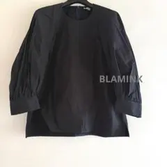 美品】BLAMINK コットンハイウエストプルオーバー 38オリーブグリーン 