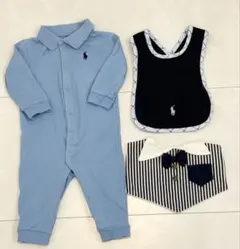 【美品】 Polo Ralph Lauren ロンパース スタイ2点セット