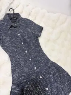 ZARA ツイード　ワンピース XS 半袖　DHOLIC