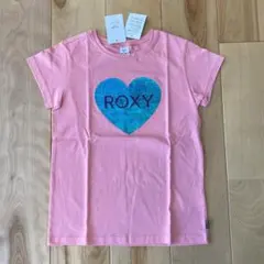 【新品】ROXY ロキシー ピンク ハート スパンコール Tシャツ／150cm
