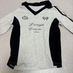 Laugh Dawn Vネック トレーナー グレー/ブラック