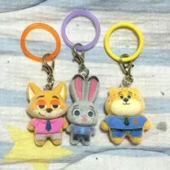 ディズニー　ズートピア　フロッキー　ミニチャーム　3個　まとめ売り