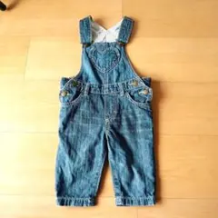 H&M　デニムオーバーオール ハート刺繍　70サイズ