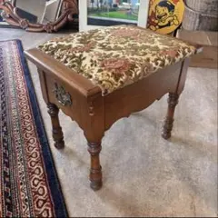 イギリス アンティーク 家具 ピアノスツール 収納付き イス 椅子 4834e