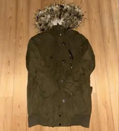 ZARA BASIC ファー付きモッズコート カーキ 中綿 防寒 アウター