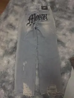 MOBB ライトブルー ダメージデニム