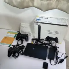 【動作良好 美品】PS2 薄型SCPH-70000CB 本体セット メモカ付き