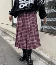 チェックプリーツスカート