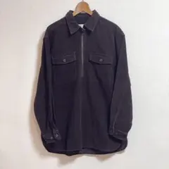 90s Eddie Bauer ハーフジップ コーデュロイシャツ ブラウン M