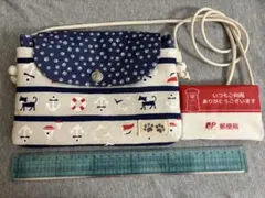 スマフォポシェットショルダーポーチサコッシュ携帯ハンドメイド猫マリンかわいい
