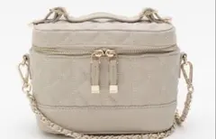 RANDA キルティング2WAYバニティバッグ　クリーム