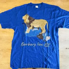 ライオンTシャツ XXL ブルー 動物プリント