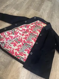 値下げ中！春のブラック トレンチコート カモフラージュ裏地