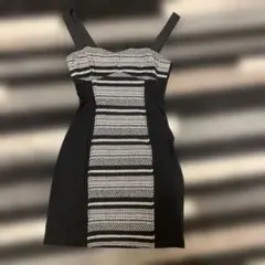 H&M ノースリーブ ミニワンピース ブラック/ホワイト
