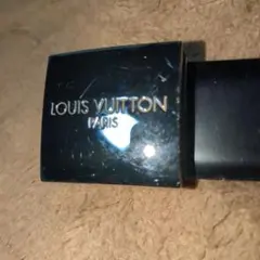 ルイヴィトン ベルト スクエア シルバープレート レザー 本革 ブラック