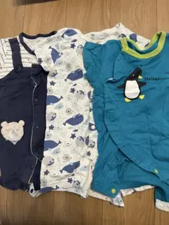 ロンパースセット ペンギン クジラ 3点