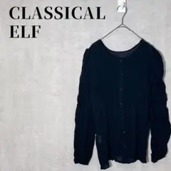 classicalelf　２WAYクリンクルシフォンブラウス　薄手　ブラック　L