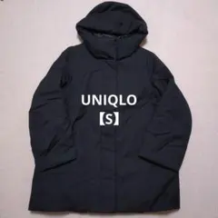 ブラック フーデッド ダウンジャケット　ジャンパー　アウター　UNIQLO　Sのサムネイル
