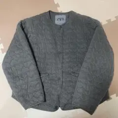 ZARA ハートキルティングジャケット グレー