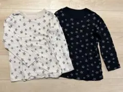 【110cm】UNIQLO 星柄長袖カットソー 2枚セット