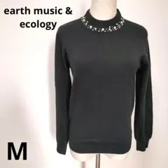 【アースミュージック&エコロジー】ネックビジューニットセーター　843