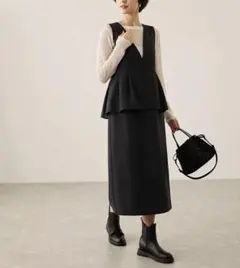 新品 ROPE' PICNIC　レイヤード風ペプラムワンピース