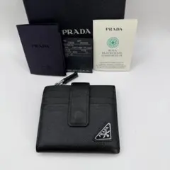 PRADA 二つ折り財布　フラグメント　2MC066 ブラック　トライアングルのサムネイル