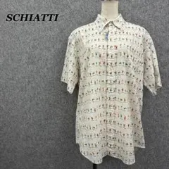 SCHIATTI カクテル総柄 半袖シャツ アイボリー L メンズ 古着のサムネイル