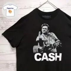ジョニー・キャッシュ　バンT　バンド　音楽　フォトプリント　海外古着　3XL　黒