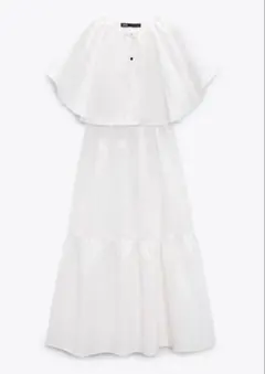 ZARA ケープティアードワイドカラーワンピース