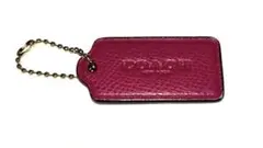 コーチ　タグ　ロゴチャーム　キーホルダー　バッグチャーム　レザー　ローズピンク