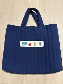 Mojocamar モジョカマー ドット柄白鳥刺繍トートバッグ ブラック