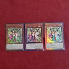 魔術師の弟子－ブラック・マジシャン・ガール　レリーフ　3枚