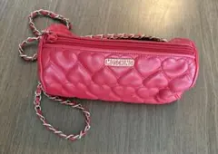 MOSCHINO 赤 ハート型キルティング ショルダーバッグ