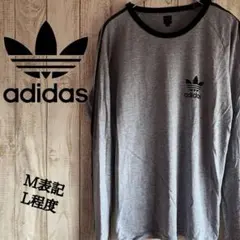 希少！90s adidas アディダス ロゴ ロンt 長袖シャツ ゆるだぼオーバ