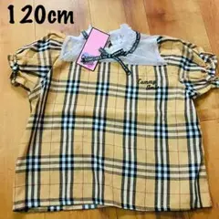 【新品】120 Cammy＆amie チェック柄 レース 半袖 女の子